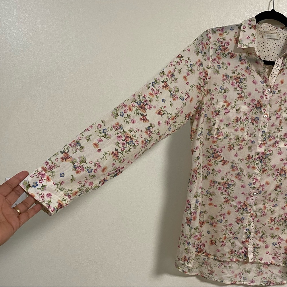 Promod Button up Floral print Shirt Size Medium - Picture 9 of 17
